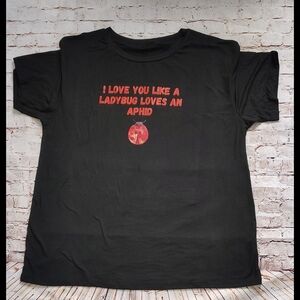 Black T-Shirt with Ladybug Graphic